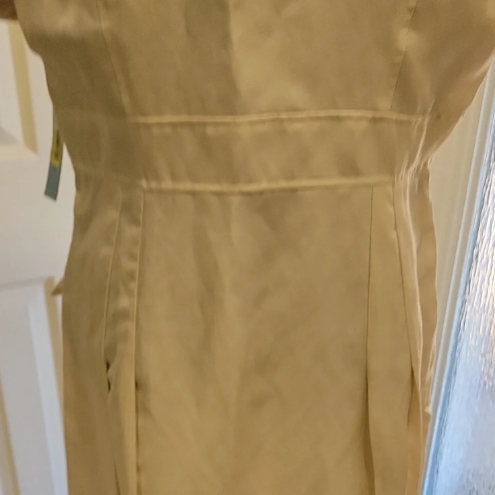 ANTONIO MELANI Cream Metallic Sheen Faux Wrap Dress - Picture 7 of 14